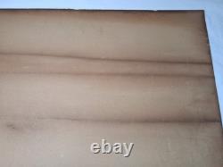 Antique Western Landscape Pastel/Chalk Art With Hand Carved Oak Gesso Frame Signed