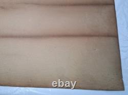 Antique Western Landscape Pastel/Chalk Art With Hand Carved Oak Gesso Frame Signed