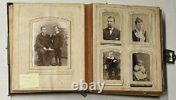 Antique Western MA. Family Photo Album with Tintypes and Cabinet Cards