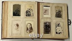 Antique Western MA. Family Photo Album with Tintypes and Cabinet Cards