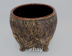 Antique Western Stoneware Company Footed Rustic Jardiniere/Planter