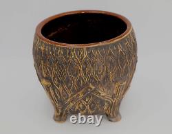 Antique Western Stoneware Company Footed Rustic Jardiniere/Planter