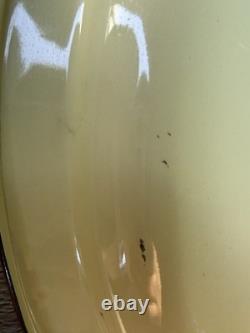 Antique Western Ware Double Cloud Chuck Wagon Yellow Enamel Platter Tray 15.5