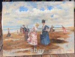 Antique original oil paintings on canvas signed