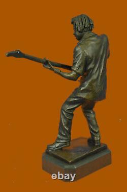Art Deco Western Art Guitar Player Music Musician Bronze Sculpture by Dwight LRG