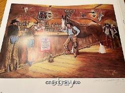 Autographed & Dated Carlos Hadaway Vintage Western Budweiser Art Prints Set 6