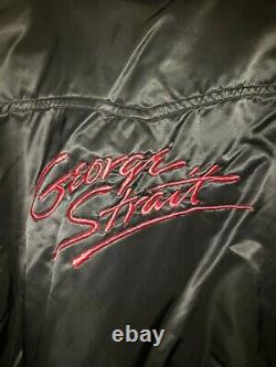 Awesome Vintage George Strait Tourwear Western Type Satin Bomber Jacket Large