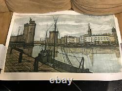 BERNARD BUFFET Large Original Print le Port de la Rochelle 1955, 41 X 30