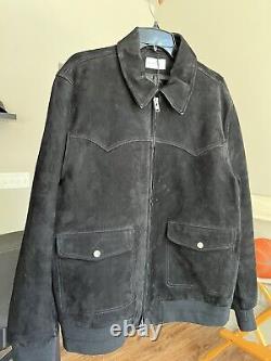 BLDWN suede western folk jacket large black NWT