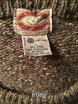 Banana Republic VTG 1970s Wool Knit Suede Elbow Patches Sweater L Rare HTF