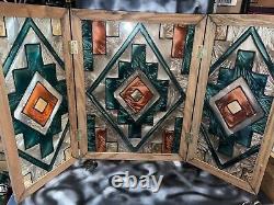 Beautiful South Western Style Stained Glass Trifold