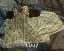 Beautiful Vintage 70's Atlantic Westerner Cowboy Joe Shirt RARE Rodeo Size L