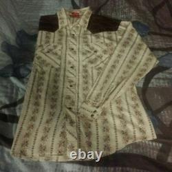 Beautiful Vintage 70's Atlantic Westerner Cowboy Joe Shirt RARE Rodeo Size L