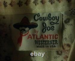 Beautiful Vintage 70's Atlantic Westerner Cowboy Joe Shirt RARE Rodeo Size L