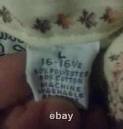 Beautiful Vintage 70's Atlantic Westerner Cowboy Joe Shirt RARE Rodeo Size L