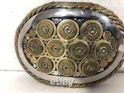Belt Buckle Large W-W Super 44 Remington Mag Shells unique Handcrafted