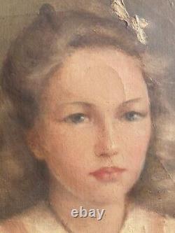 Bertha Coler California Woman Artist Listed Old Antique Portrait Oil Painting