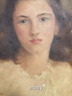 Bertha Coler California Woman Artist Listed Old Antique Portrait Oil Painting