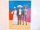 Big original wall art mexican familia Zapata collage antique paper canvas 36x48