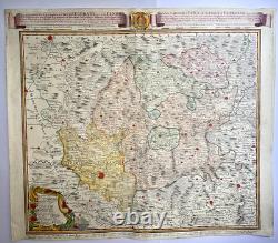 Bohemia Dated 1742 Homann Hrs Large Antique Map 18th Century