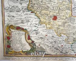 Bohemia Dated 1742 Homann Hrs Large Antique Map 18th Century