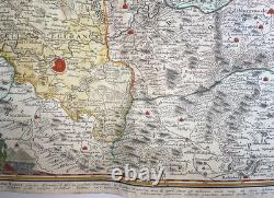 Bohemia Dated 1742 Homann Hrs Large Antique Map 18th Century