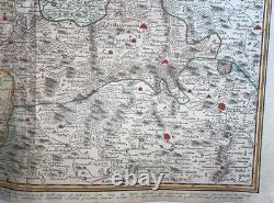 Bohemia Dated 1742 Homann Hrs Large Antique Map 18th Century