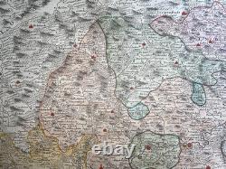 Bohemia Dated 1742 Homann Hrs Large Antique Map 18th Century