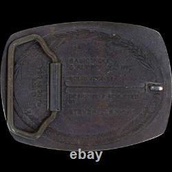 Bronze SLK American Bison Buffalo Bull Western Steven L Knight Vtg Belt Buckle