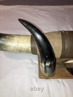 Buffalo Bull Steer Horn Authentic 19th Century Western Pioneer Primitive Decor