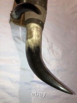 Buffalo Bull Steer Horn Authentic 19th Century Western Pioneer Primitive Decor