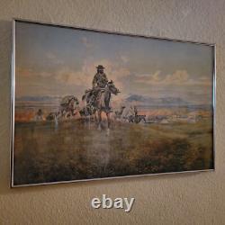 CHARLES MARION RUSSELL'THE WORLD WAS ALL BEFORE THEM' Antique Chromolithograph