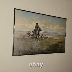 CHARLES MARION RUSSELL'THE WORLD WAS ALL BEFORE THEM' Antique Chromolithograph