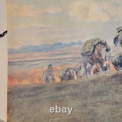 CHARLES MARION RUSSELL'THE WORLD WAS ALL BEFORE THEM' Antique Chromolithograph