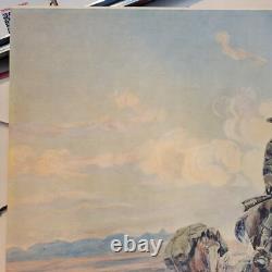 CHARLES MARION RUSSELL'THE WORLD WAS ALL BEFORE THEM' Antique Chromolithograph