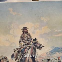 CHARLES MARION RUSSELL'THE WORLD WAS ALL BEFORE THEM' Antique Chromolithograph