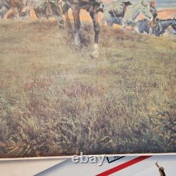 CHARLES MARION RUSSELL'THE WORLD WAS ALL BEFORE THEM' Antique Chromolithograph