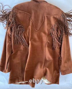 CONTINENTAL LEATHER FASHIONS LINED JACKET FRINGE WESTERNN X large Made In USA