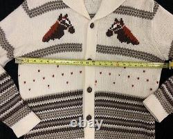 Caldwell Knit Western Horse Sweater Vintage 1950s Size Extra Large XL