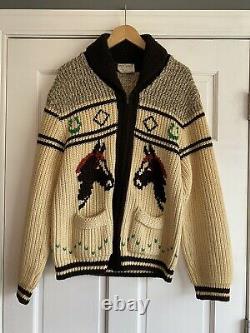 Caldwell Vintage Wool Western Horse Rodeo Sweater Size Large
