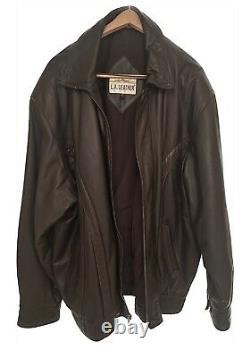California L. A. Leather Men's Genuine Leather Jacket With Full Zip Barely Worn