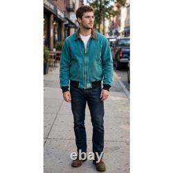 Carhartt Vtg Mens Large Santa Fe Jacket 90s Teal Western Duck Canvas Coat