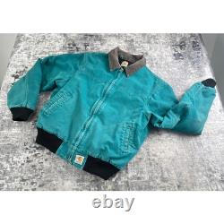 Carhartt Vtg Mens Large Santa Fe Jacket 90s Teal Western Duck Canvas Coat