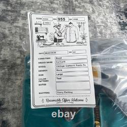 Carhartt Vtg Mens Large Santa Fe Jacket 90s Teal Western Duck Canvas Coat