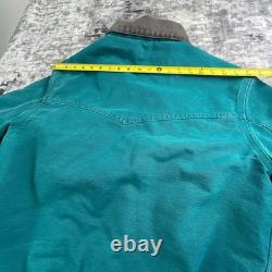 Carhartt Vtg Mens Large Santa Fe Jacket 90s Teal Western Duck Canvas Coat