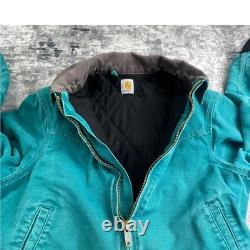 Carhartt Vtg Mens Large Santa Fe Jacket 90s Teal Western Duck Canvas Coat Carhartt Vtg Mens Large Santa Fe Jacket 90s Teal Western Duck Canvas Coat