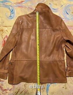 Carla Buti Western Vintage Style leather jacket women's size US L EU 40