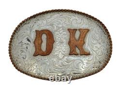 Carlos Silver Roseville CA Big Western Cowboy Solid Sterling Silver Belt Buckle