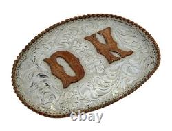 Carlos Silver Roseville CA Big Western Cowboy Solid Sterling Silver Belt Buckle