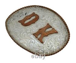 Carlos Silver Roseville CA Big Western Cowboy Solid Sterling Silver Belt Buckle